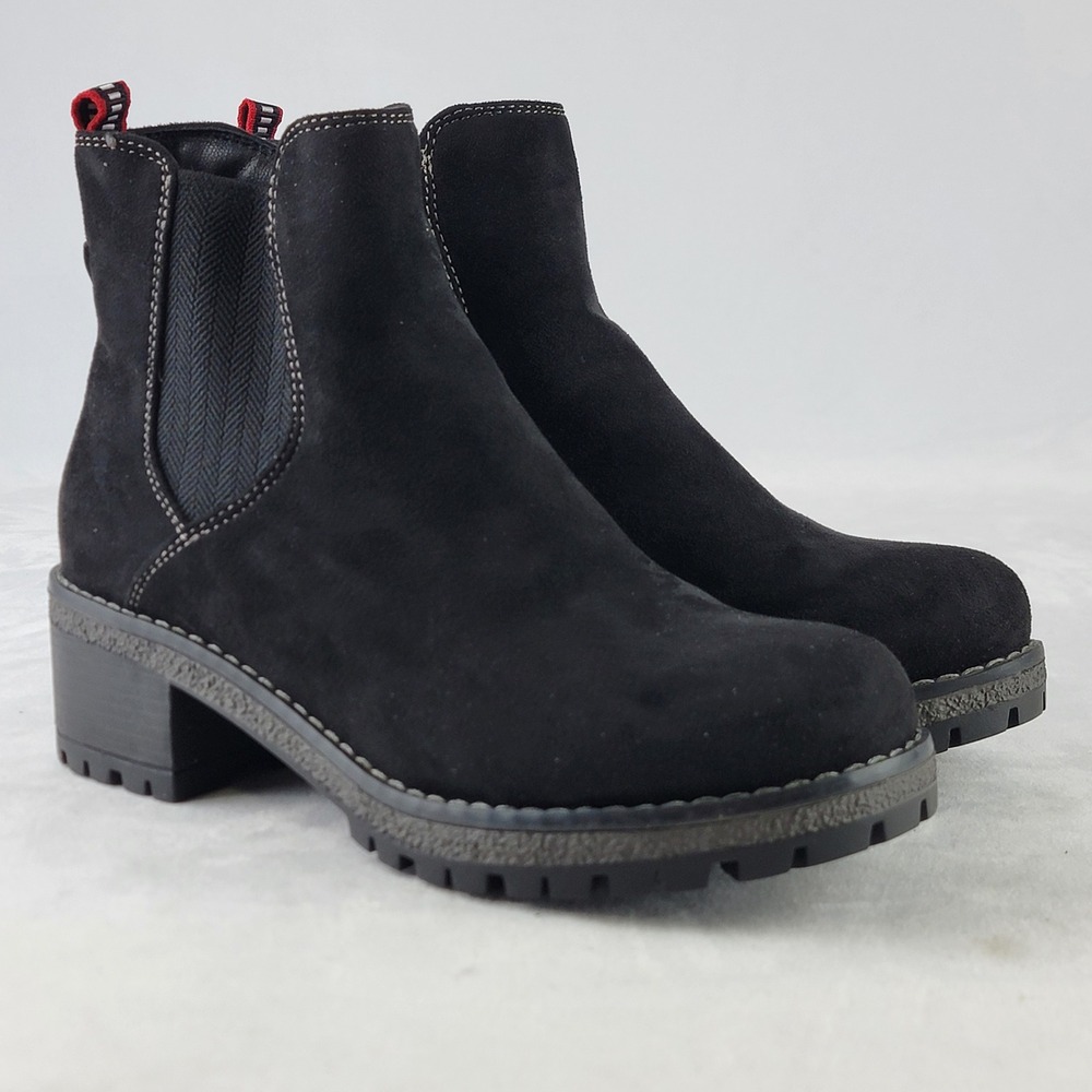 Patrizia by Spring Step Smylie-BB Black Lug Sole Ankle Boots Womens 37 US 6.5-7